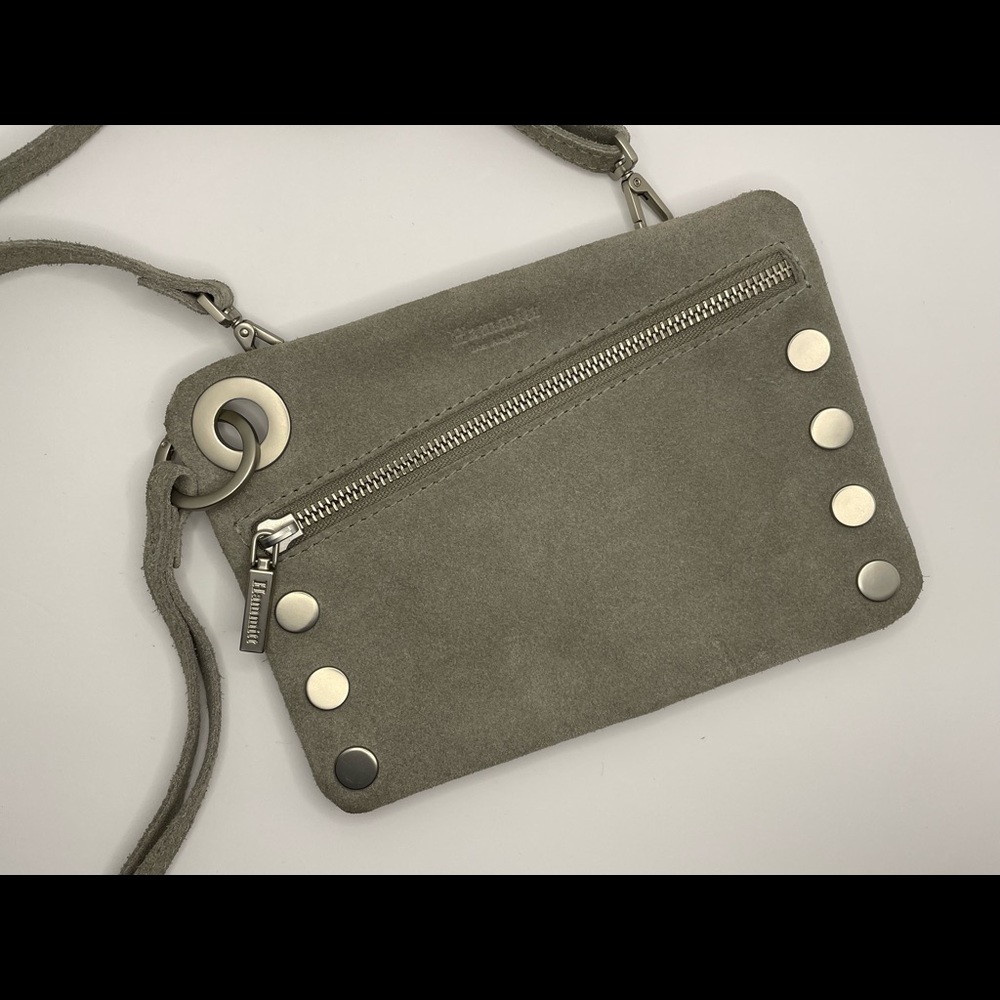 Hammitt Nash sm suede pewter/silver in excellent condition.